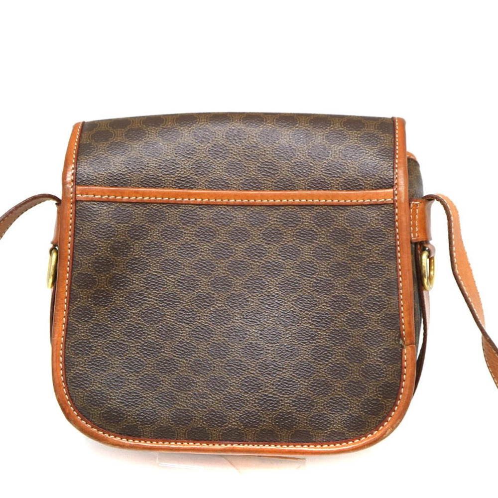 Celine Brown Macadam Bag Drawstring Leather Shoulder